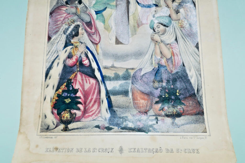 Lithographie des Heiligen Kreuzes aus dem 19. Jahrhundert