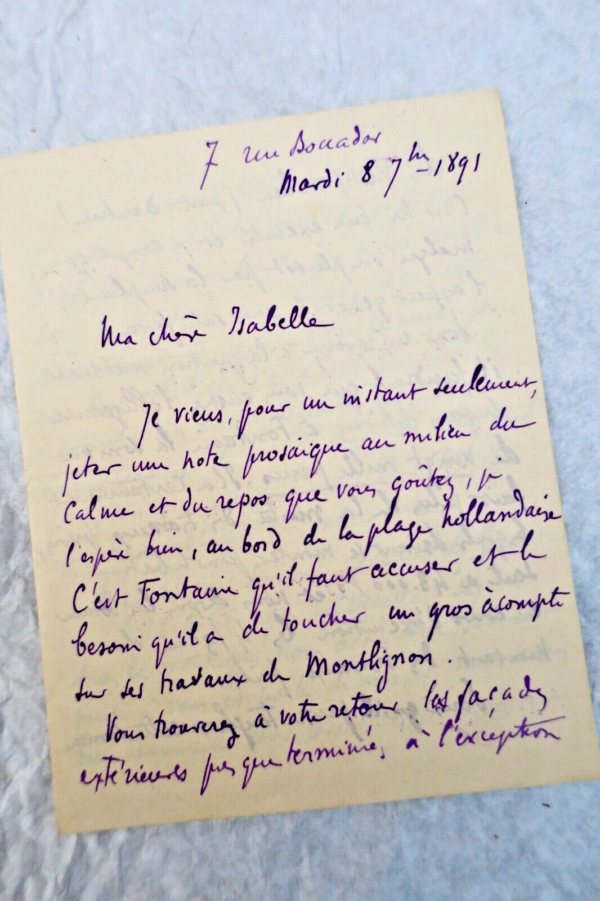 Émile Ullmann ARCHITECTE belle lettre manuscrite autographe & signée