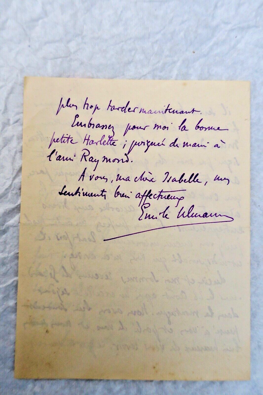 Émile Ullmann ARCHITECTE belle lettre manuscrite autographe & signée – Image 3