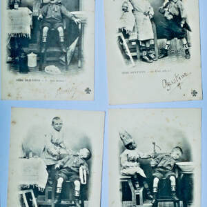 Enfant dentiste 4 carte-postales dentiste Bébé Dentiste 1902