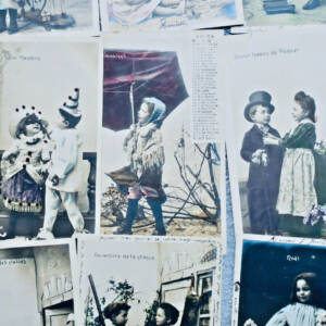 ENFANTS calendrier en carte-postale 1903 Clayette photo Complet 12 CPA