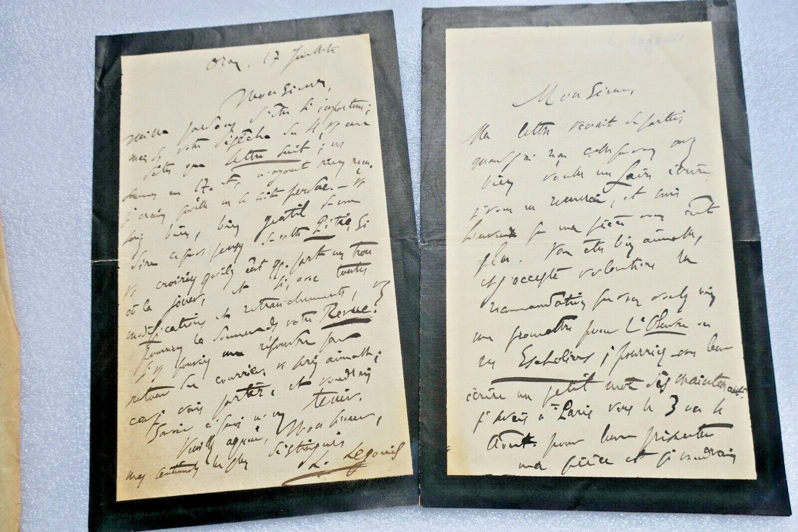 Ernest Legouvé Écrivain français lettres autographes manuscrites – Image 2