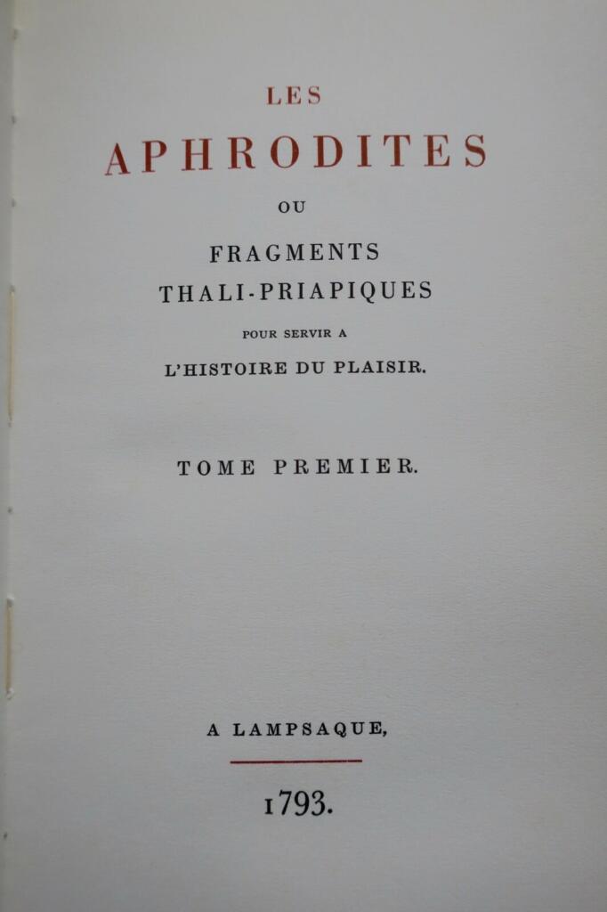 érotiqu APHRODITES OU FRAGMENTS THALI-PRIAPIQUES SERVIR A L’HISTOIRE DU PLAISIR