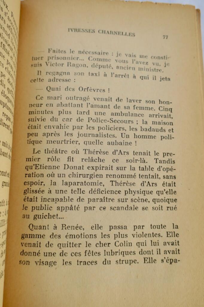 Erotique BARON Jacques Ivresses charnelles 1954