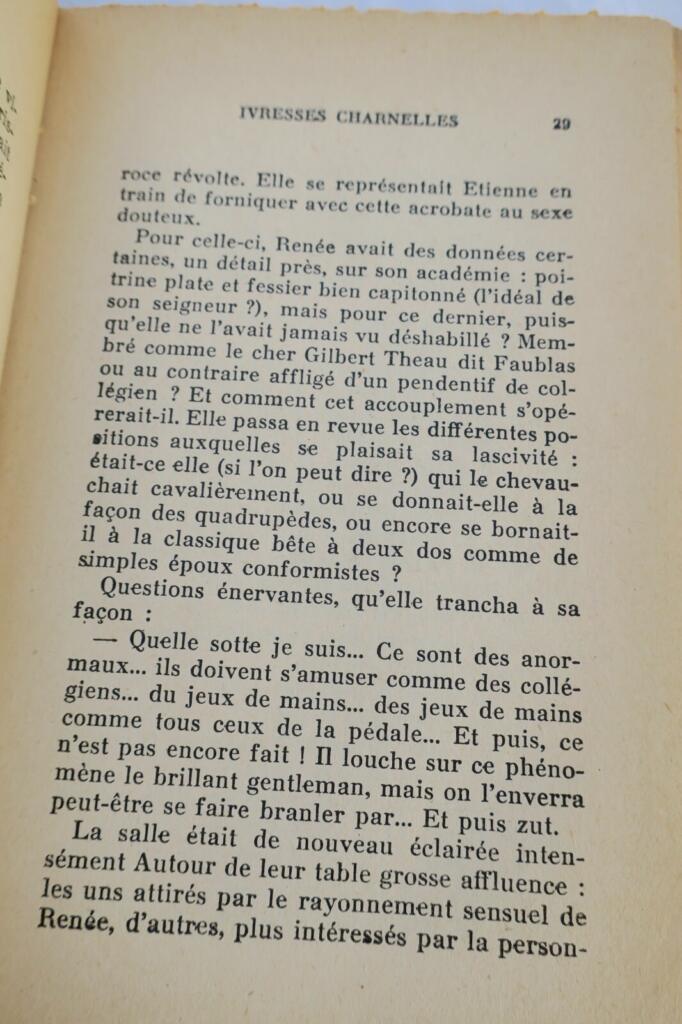 Erotique BARON Jacques Ivresses charnelles 1954