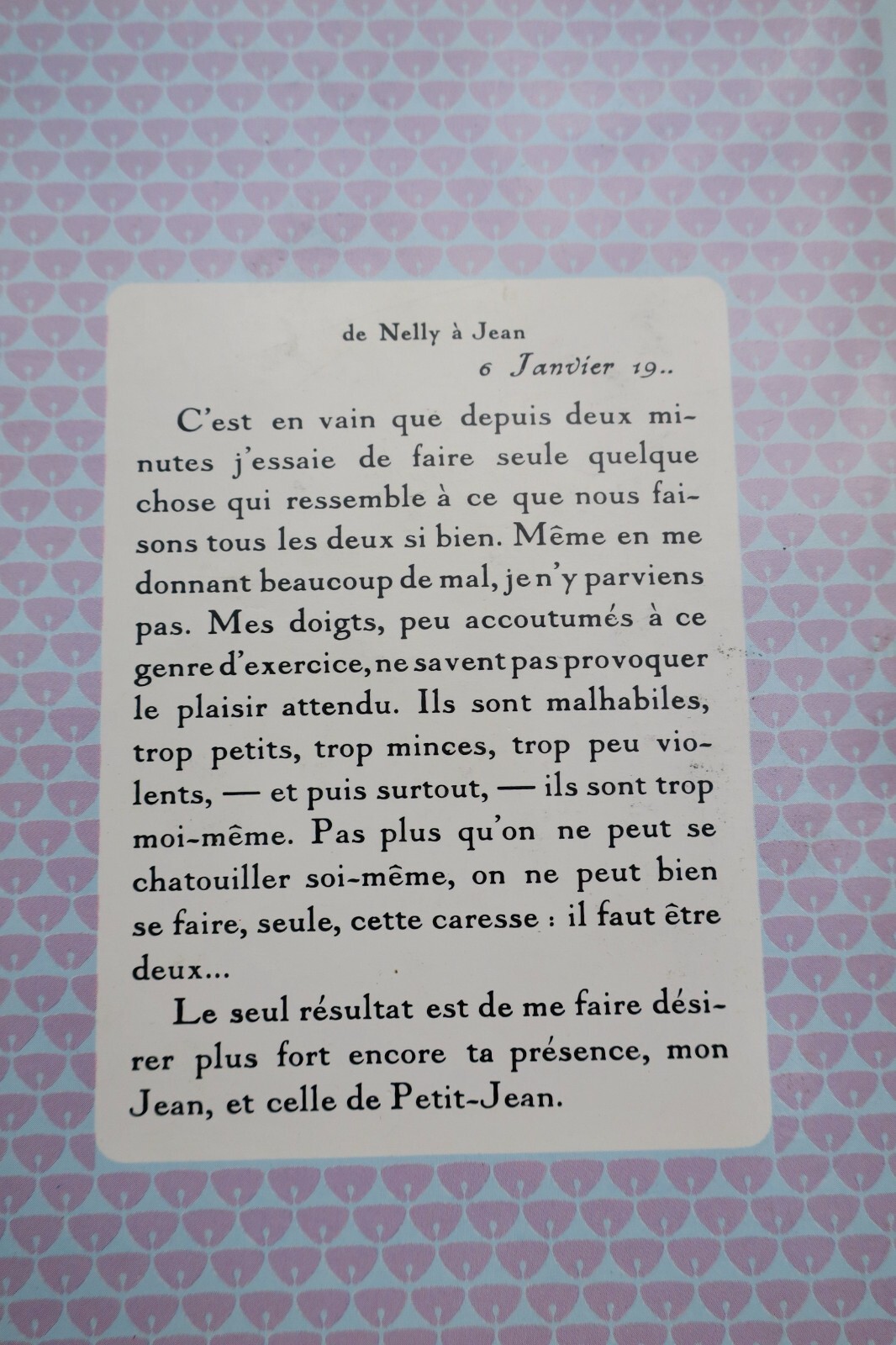 Curious exploration of intimacy<span class="lla-card-orig-wrap"><span class="lla-card-orig">❦ érotique Nelly & Jean NOUS DEUX simples papiers du tiroir secret</span></span> - La Librairie Antique