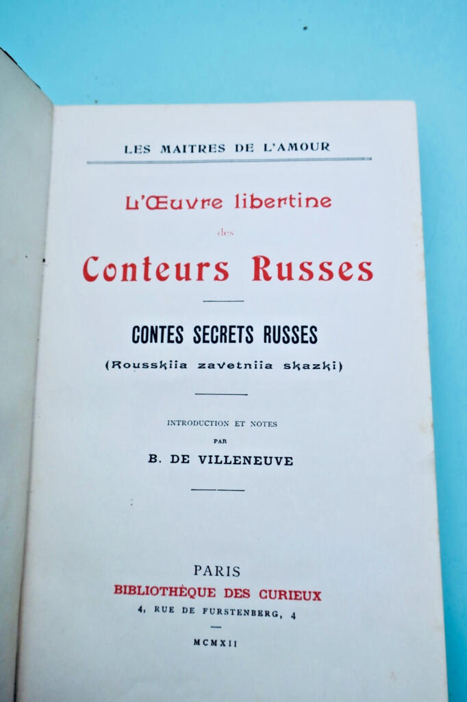 érotique oeuvre libertine des conteurs russes : contes secrets 1912
