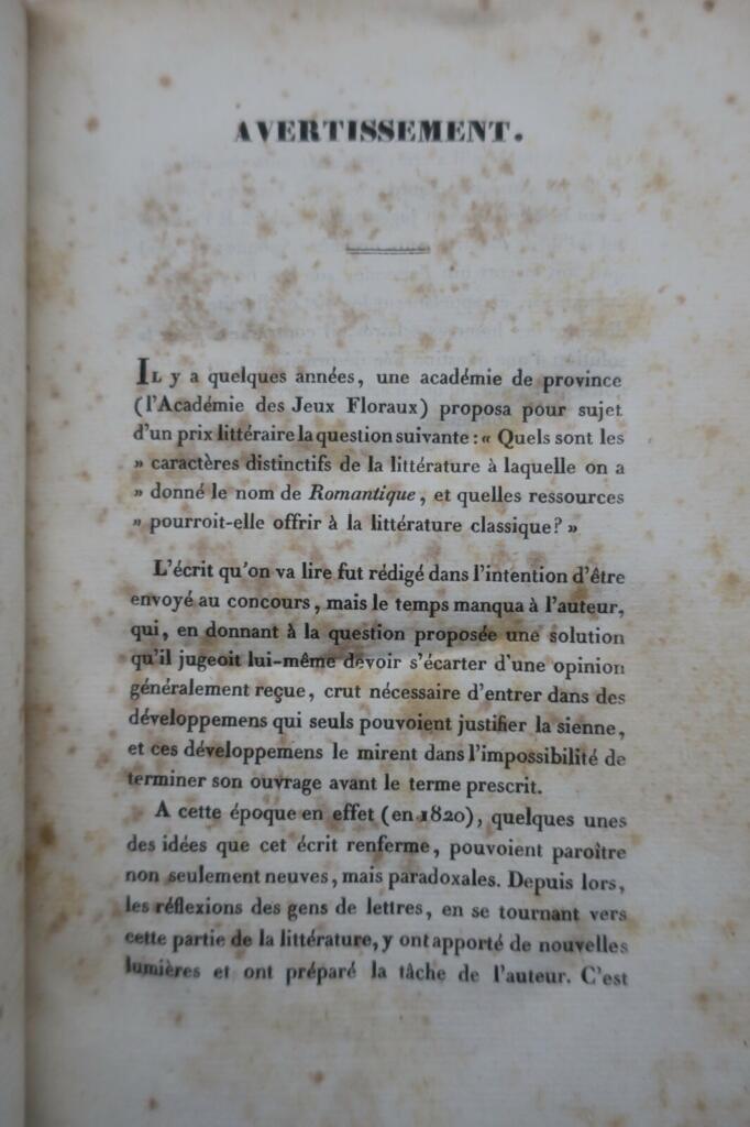 Essay on Romantic Literature 1825