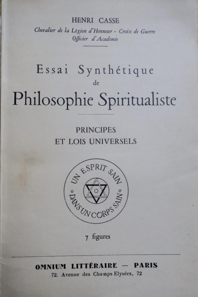 Synthese der spiritualistischen Philosophie Prinzipien