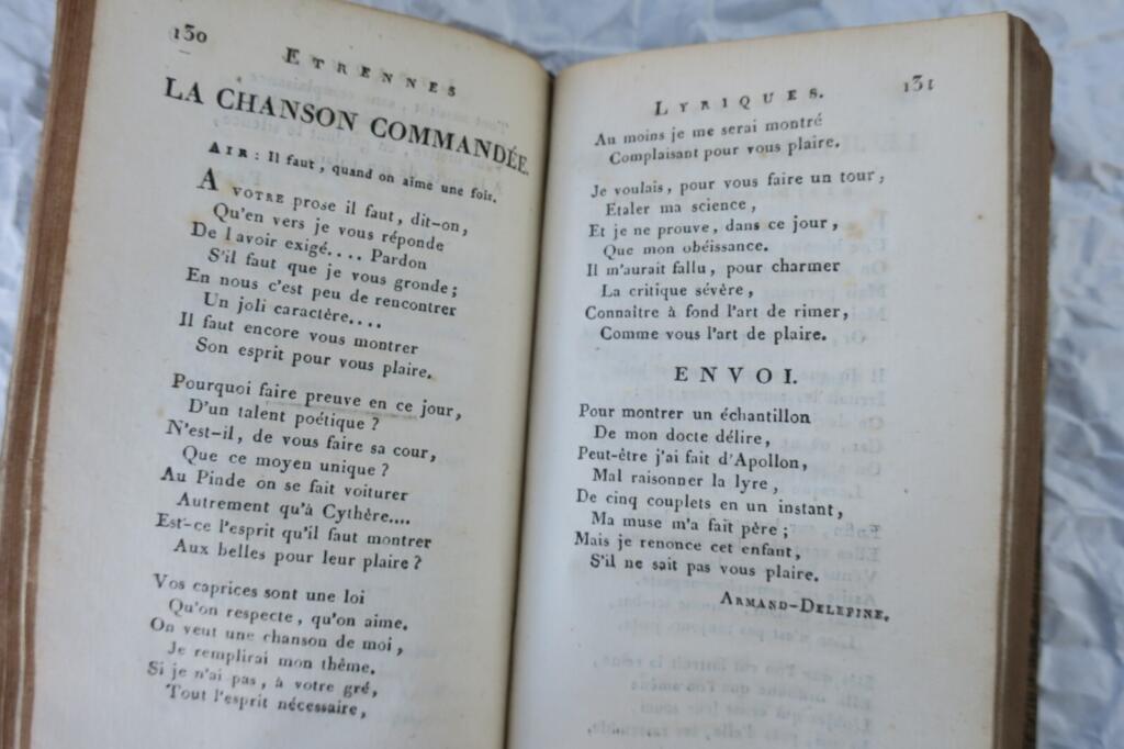 ETRENNES LYRIQUES, ANACRÉONTIQUES 1808