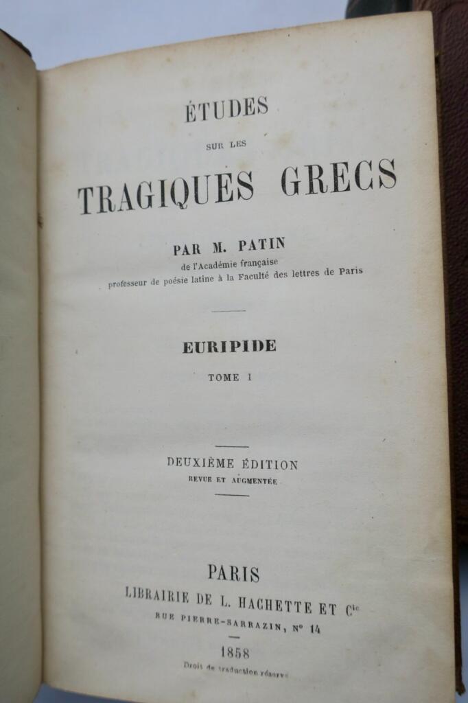 Etudes sur les tragiques grecs