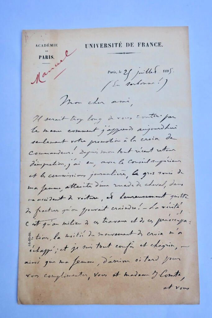 Autographed Letter Signed by Eugène MANUEL