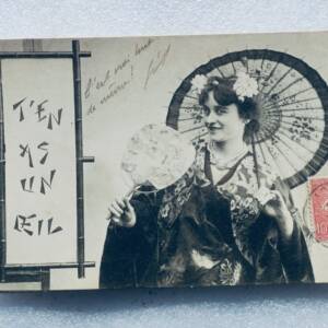 éventail T'en as un oeil 1905
