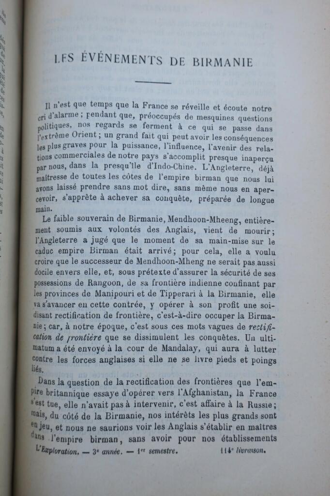 Exploration. Journal der Eroberungen der Zivilisation 1879