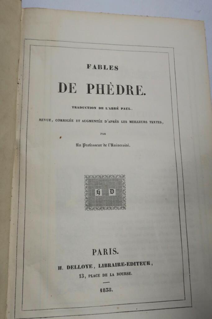 Fables de Phèdre 1838