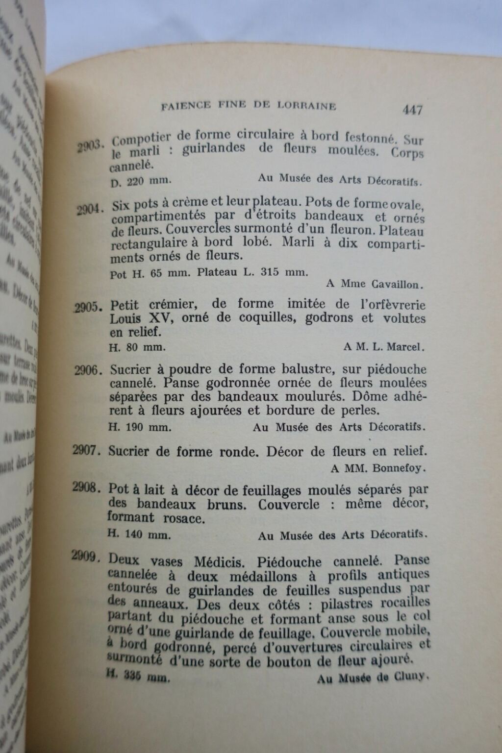 faïence française de 1525 à 1820 Pavillon de Marsan 1932