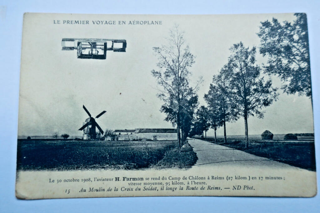 Farman's First Airplane Flight 1908 Reims-Chalons