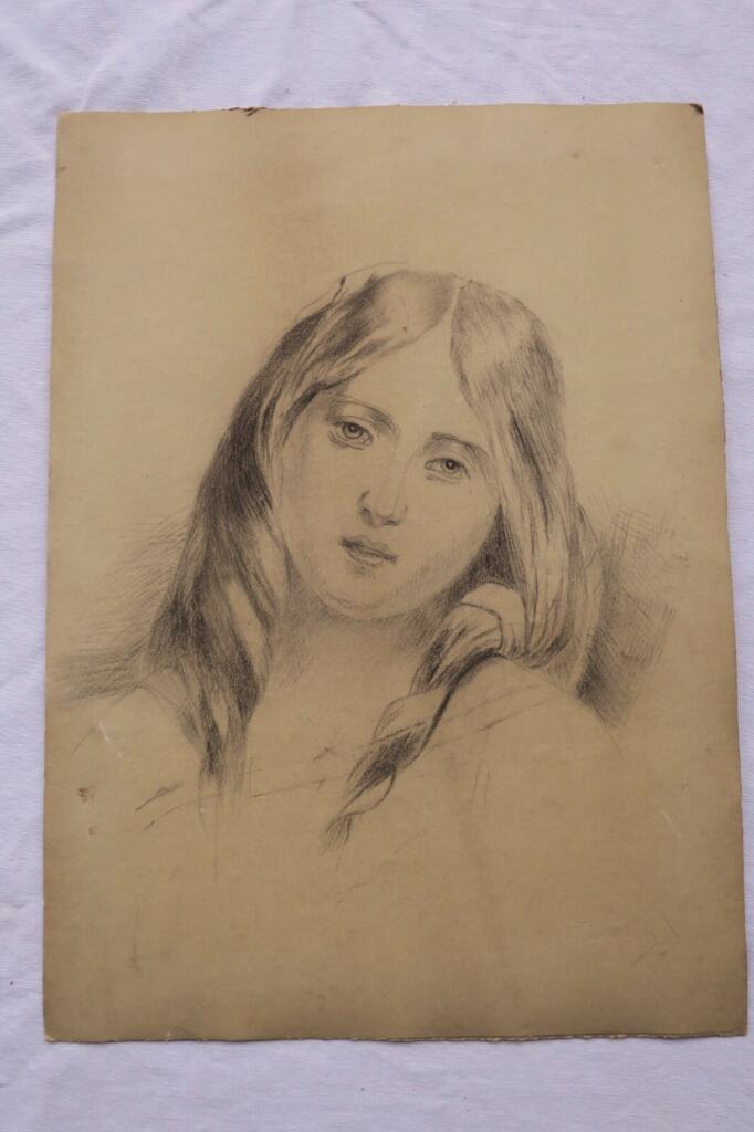 femme époque romantique Dessin, 30 x 41 cm