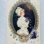 Femme jeune au bouquet BELLE EPOQUE