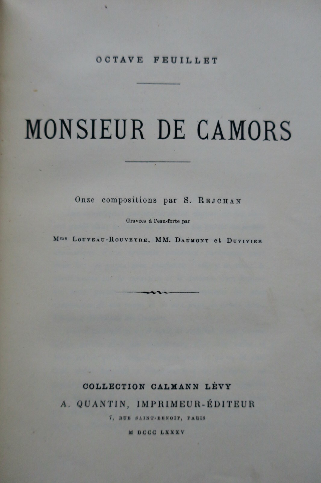 FEUILLET O. MONSIEUR DE CAMORS 11 compositions par S. Rejchan, eaux-fortes – Image 3