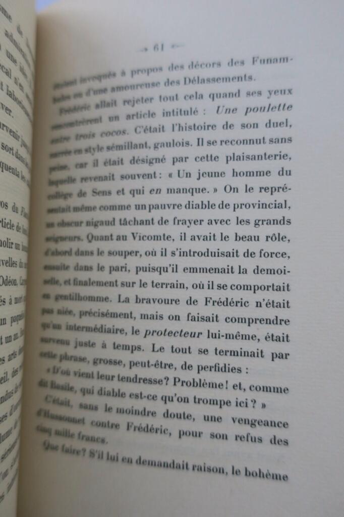 FLAUBERT, Gustave L’ÉDUCATION SENTIMENTALE, histoire d’un jeune homme