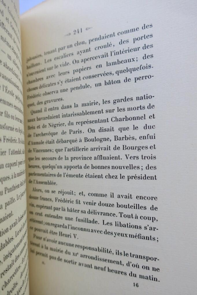 FLAUBERT, Gustave L’ÉDUCATION SENTIMENTALE, histoire d’un jeune homme