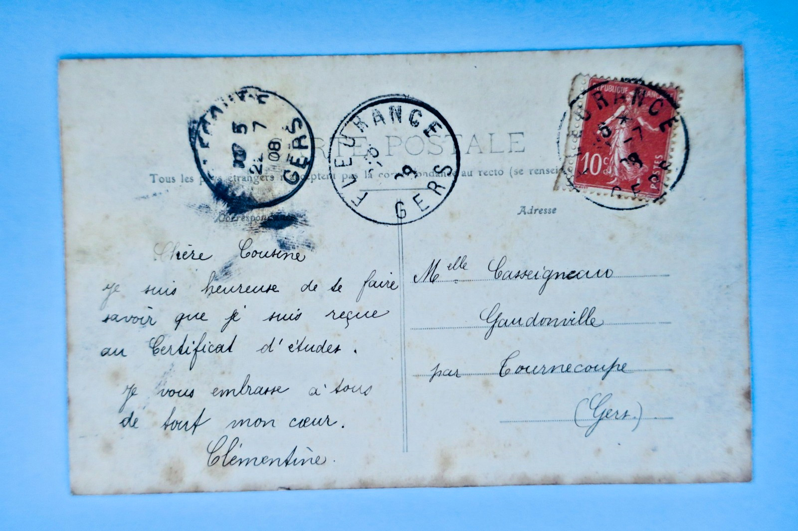 Fleurance 32 GERS institution Bourget 1908 - La Librairie Antique