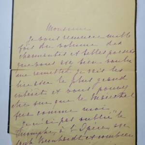 Foch Mrs. La Marschallin Foch Belle Letter Autograph Handwriting