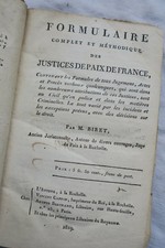 Formulaire complet et méthodique des Justices de Paix de France 1819 - La Librairie Antique