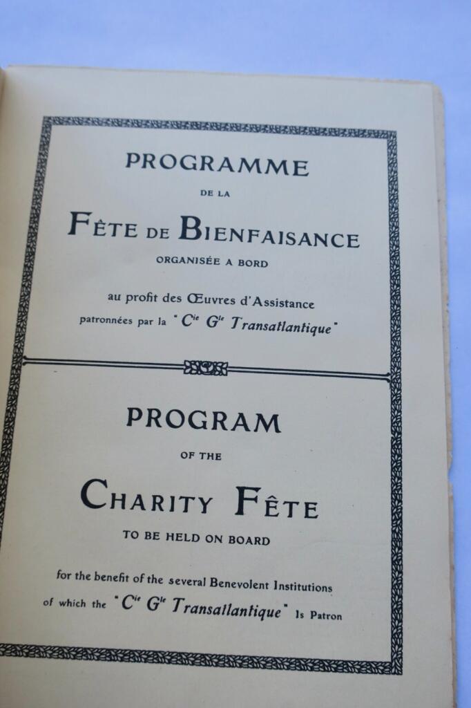French Line Charity Evening Program