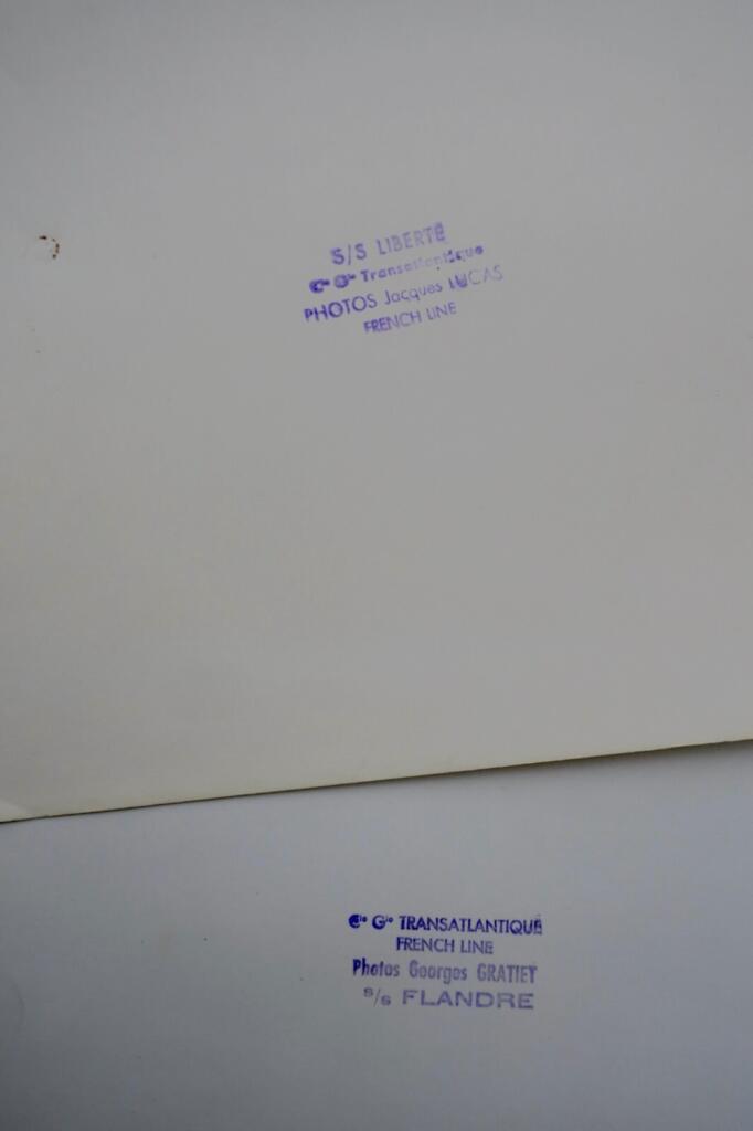 FRENCH LINE S/S LIBERTE & FLANDRE 200 x 240 mm & 240 x 170. photos argentiques