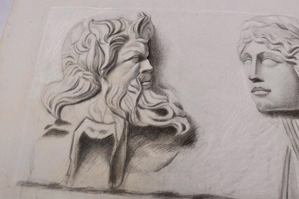 Original charcoal pastel drawing