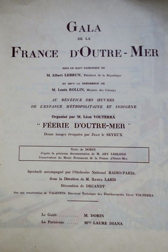 Overseas France Gala under High Patronage<span class="lla-card-orig-wrap"><span class="lla-card-orig">❦ Gala de la France d’outre-mer sous le haut patronage</span></span> - La Librairie Antique