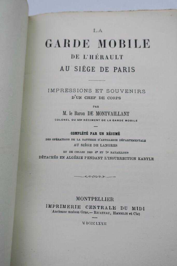 Mobile Garde von Hérault während der Belagerung von Paris
