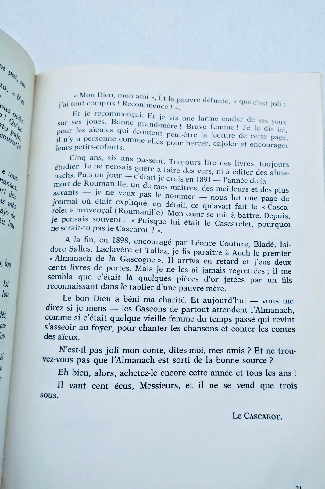 Gascon dialect poetry and folk traditions<span class="lla-card-orig-wrap"><span class="lla-card-orig">❦ Gascogne SARRAN Le “CASCAROT” de la GASCOGNE</span></span> - La Librairie Antique