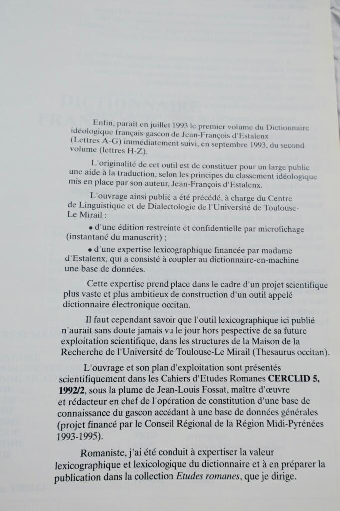 Gascon d&rsquo;Estalenx Dictionnaire français-gascon – des notions aux mots