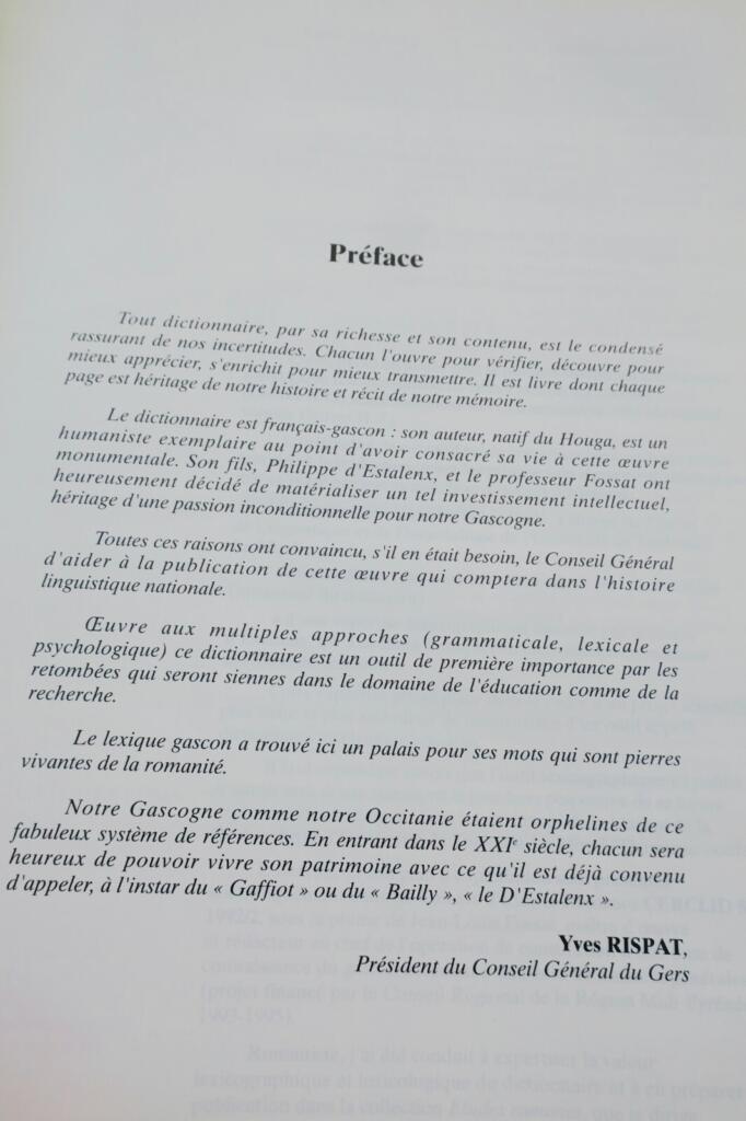 French-Gascon lexical reference, concept-based organization