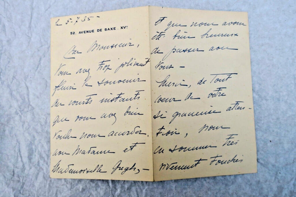 Autografischer Brief von Général Weygand