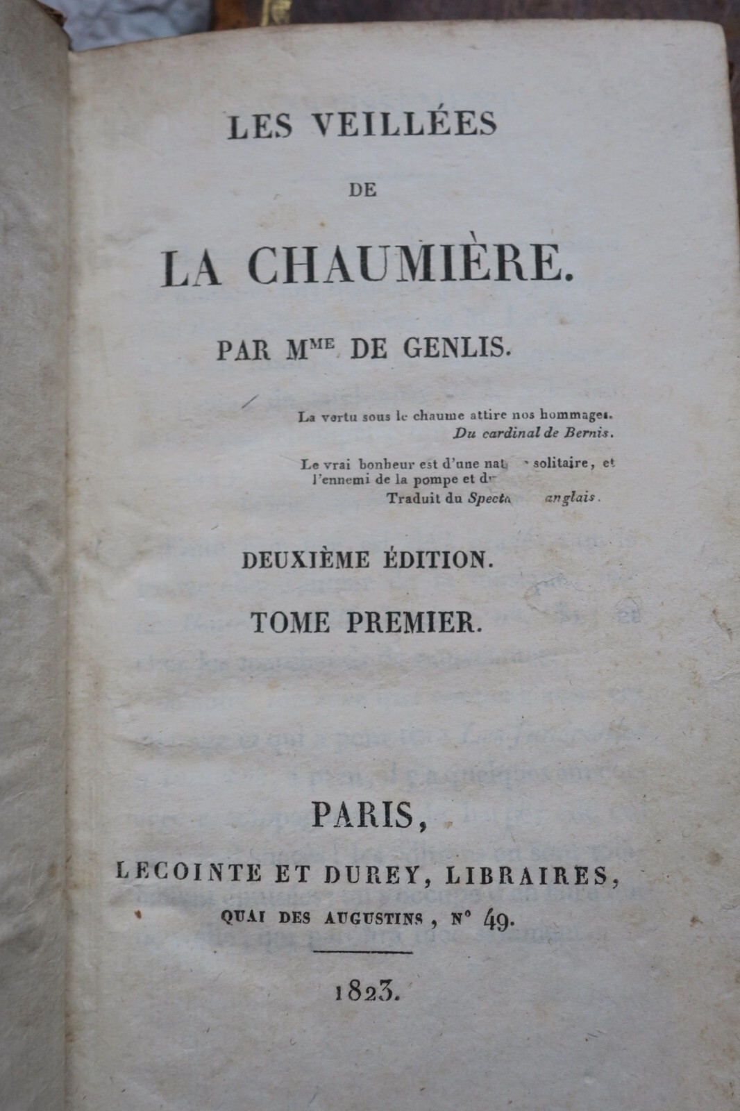 GENLIS (Comtesse de) LES VEILLEES DE LA CHAUMIERE 1823 – Image 6