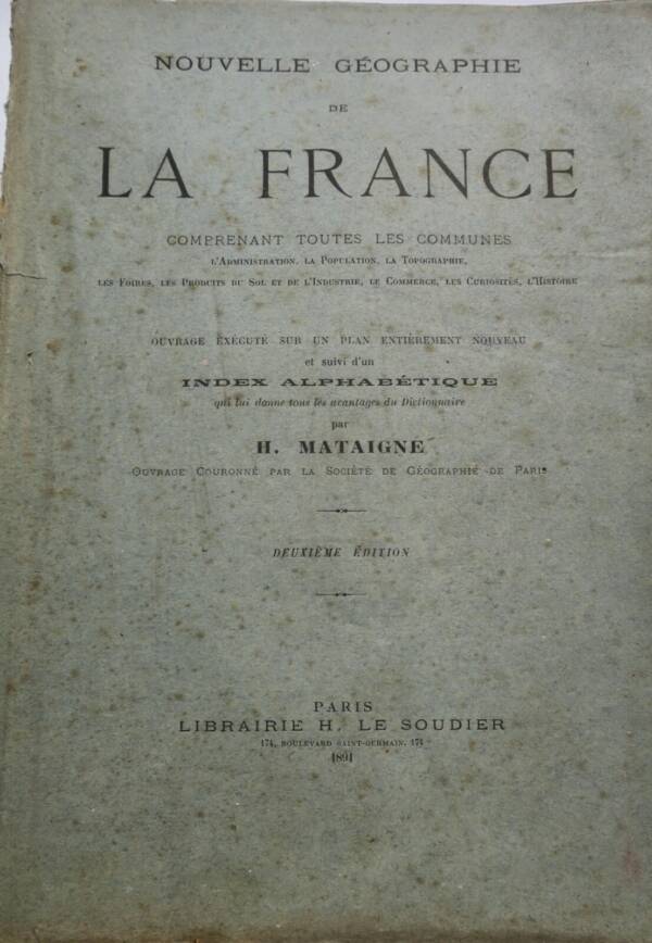 GEOGRAPHIE DE LA FRANCE TOUTES LES COMMUNES 1891