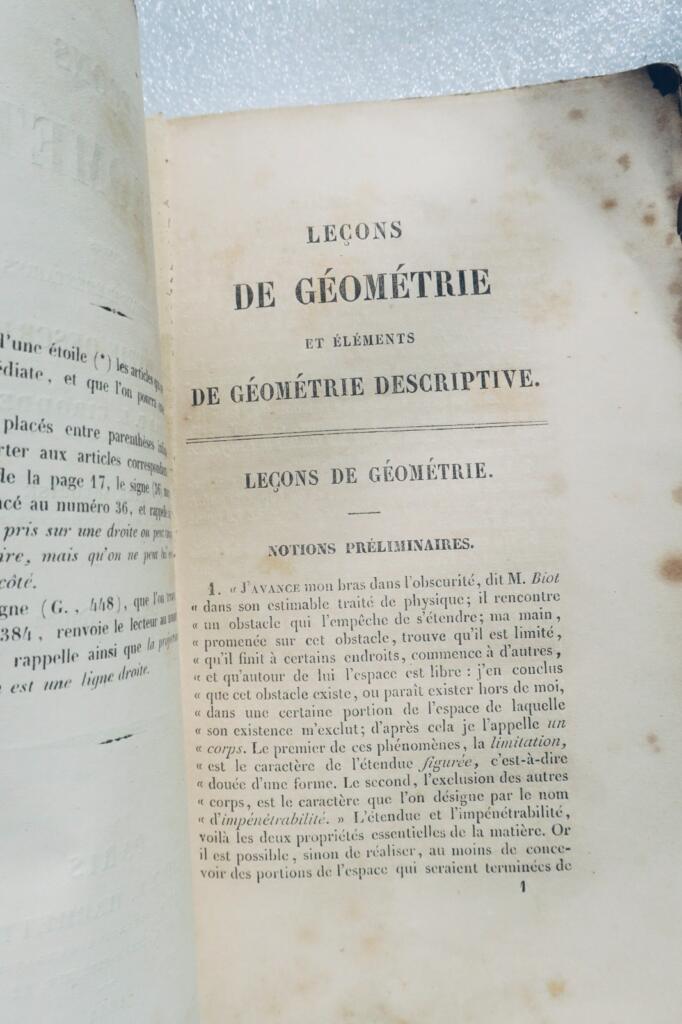 géométrie CIRODDE LECONS DE GEOMETRIE ANALYTIQUE précédées des éléments 1844
