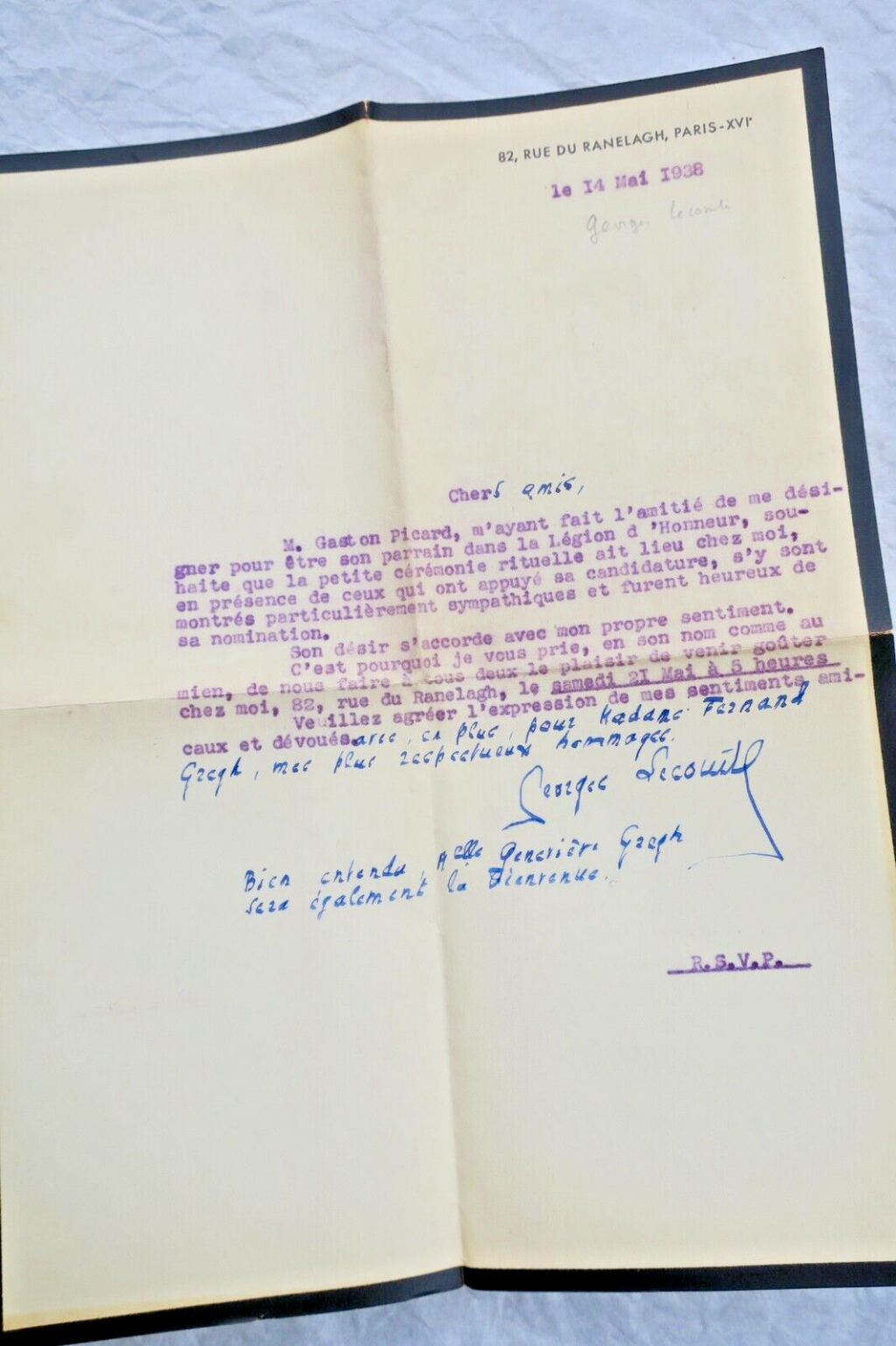 Georges Lecomte Autographe Manuskripte