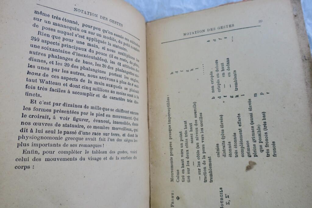 Georges Polti Notations des gestes