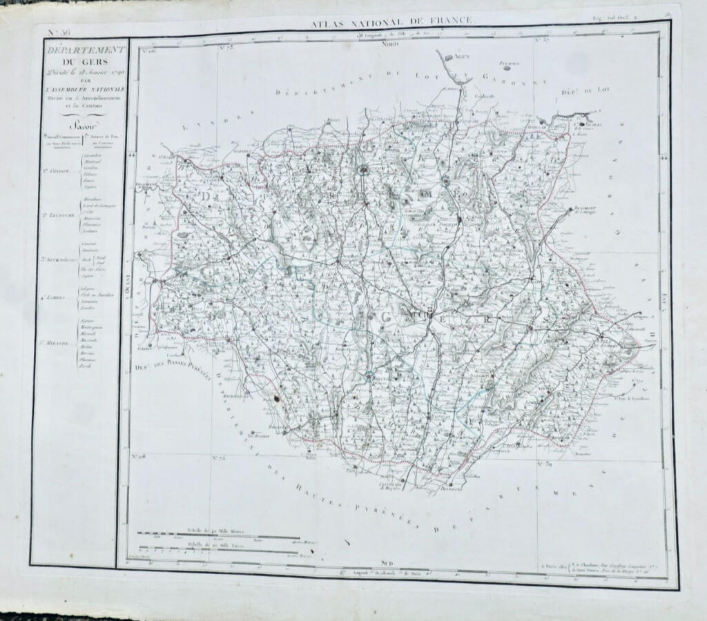 First engraved map of Gers department