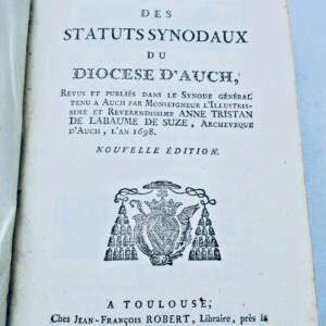 Gers recueil des statuts synodaux du diocese d'Auch 1770