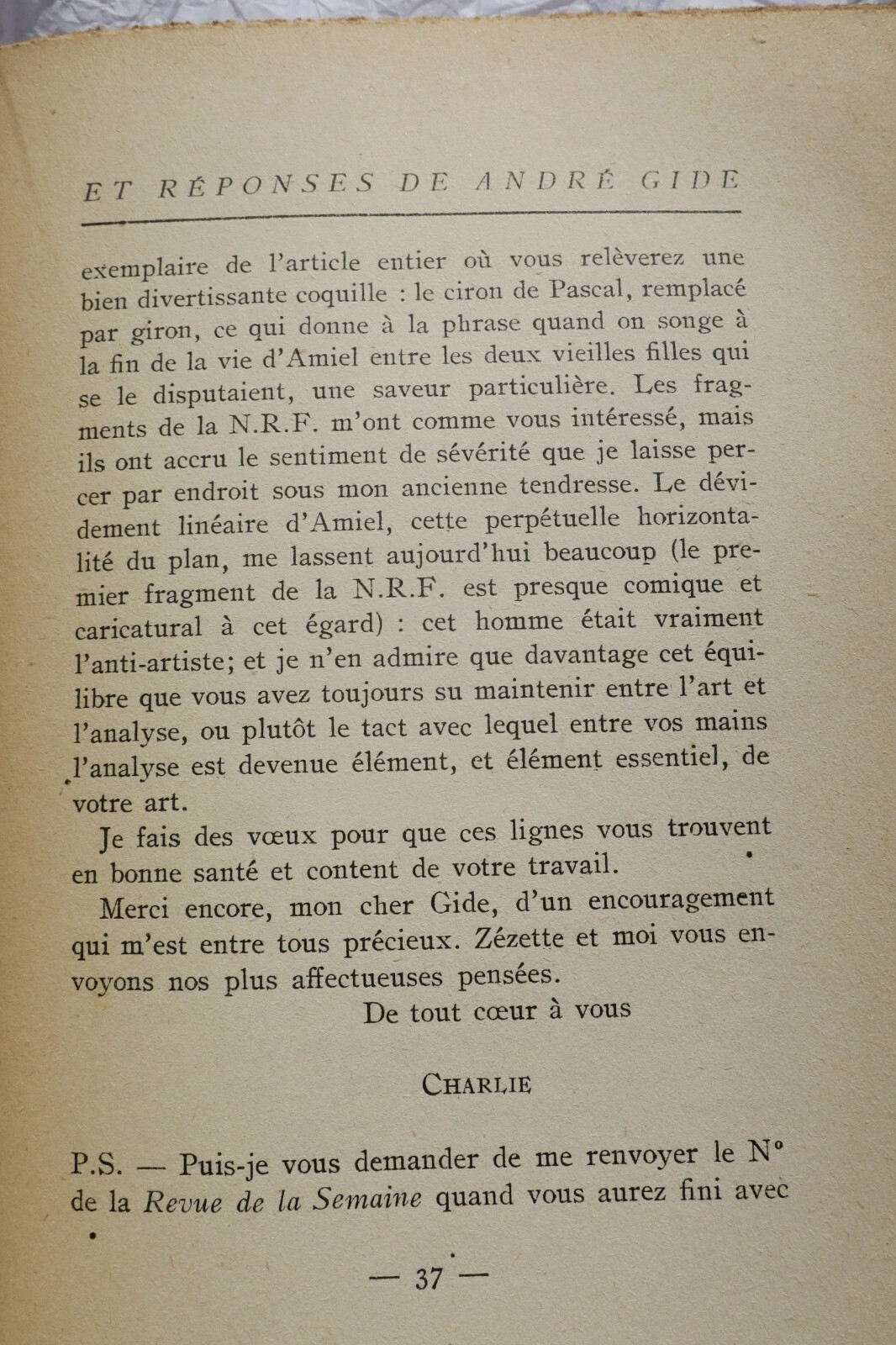 Correspondence between Du Bos and Gide - Image 5