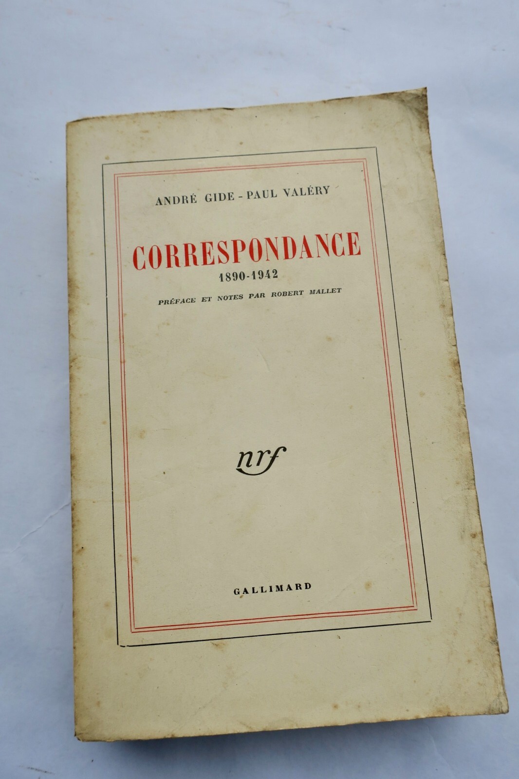 Correspondence between Gide and Valéry<span class="lla-card-orig-wrap"><span class="lla-card-orig">❦ Gide, André Valéry, Paul CORRESPONDANCE: (1890-1942) SP</span></span> - La Librairie Antique
