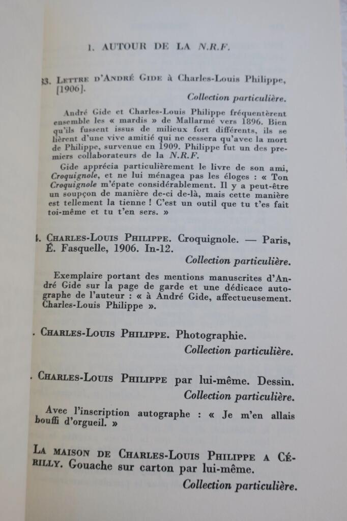 Ausstellungskatalog zum Centenary von Gide