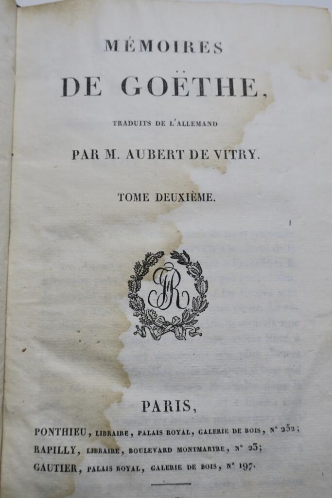 Erinnerungen an Goethe von Aubert