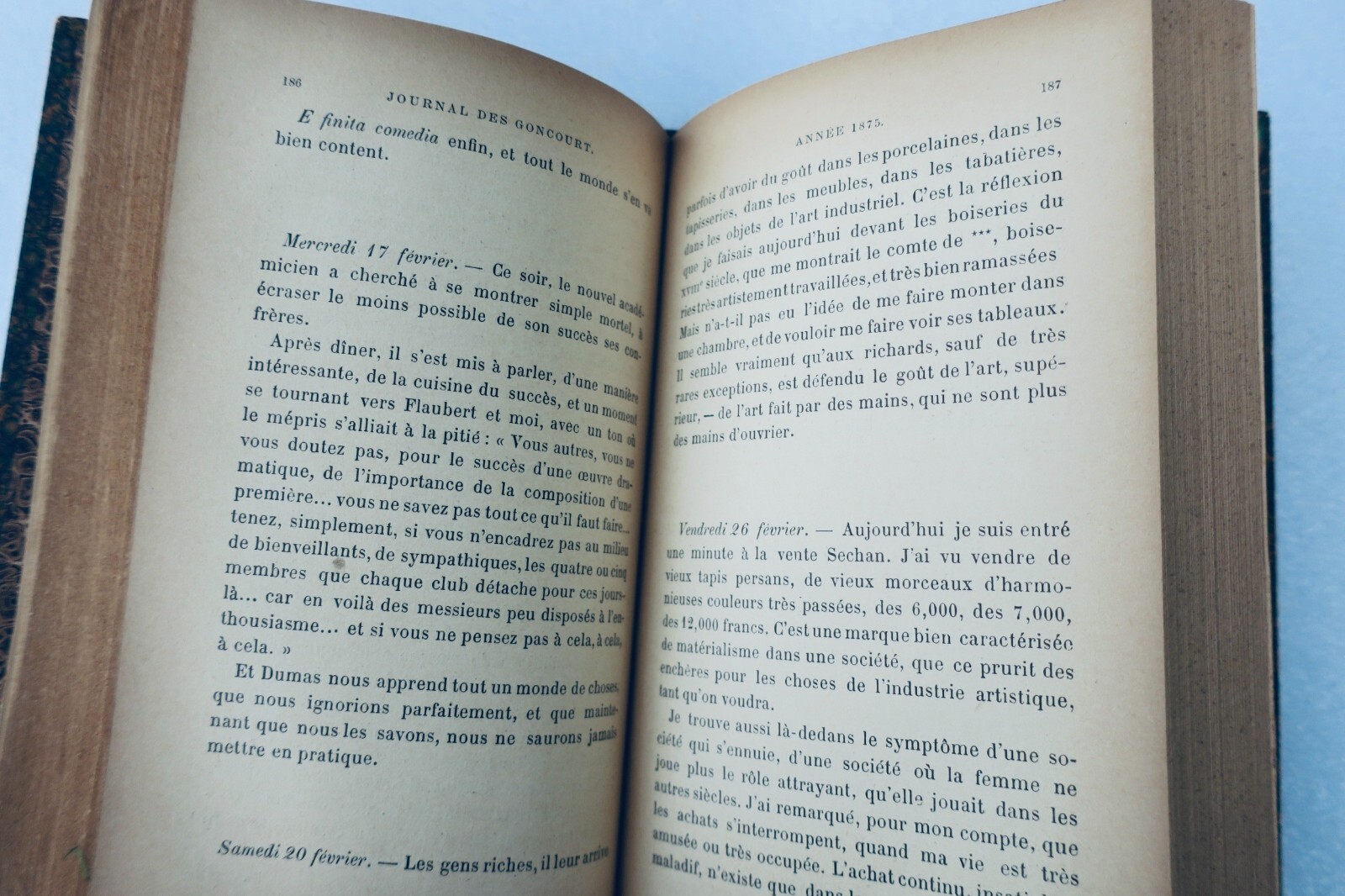 19世紀フランス文学生活の日記と回想録<span class="lla-card-orig-wrap"><span class="lla-card-orig">❦ GONCOURT Edmond & Jules Mémoires de la vie littéraire EO</span></span> - La Librairie Antique